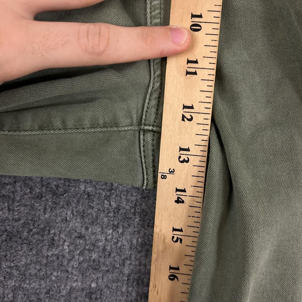 Paige Pants 31 Brooklyn Vintage Green High Rise Wide Leg Cropped Pleated Casual - Picture 13 of 16